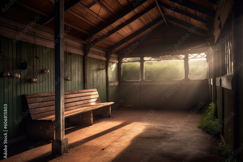 A Dugout Shelter Illuminated by Soft Light