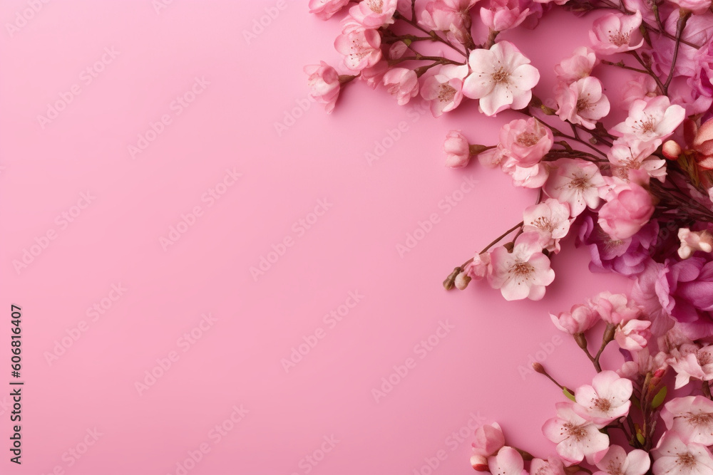 ピンク桜と背景