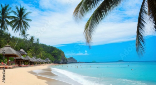 beach with palm trees