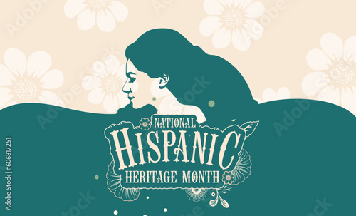 Hispanic heritage month, illustration banner,