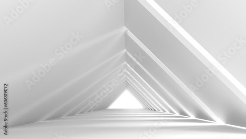 3D Abstract Long Corridor Light Interior © Birtan