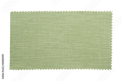 Green fabric sample isolated with clipping path
