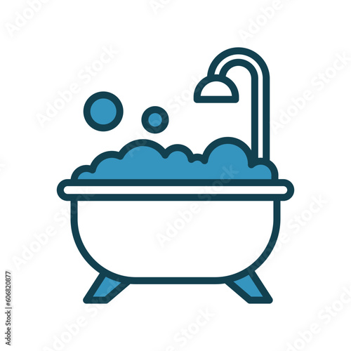 Bath tube icon vector on trendy design