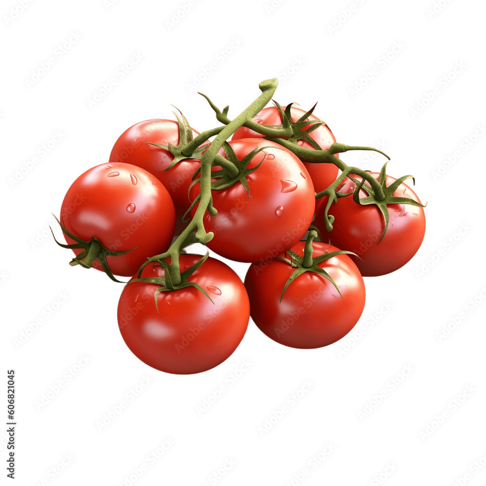 Bunch of tomatoes on a transparent background (Created by AI)