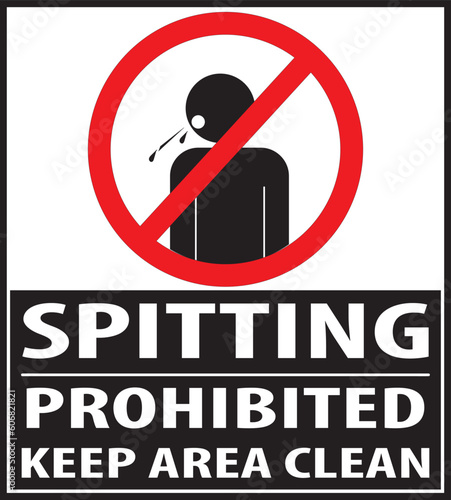 Spitting prohibited keep this area clean sign vector eps