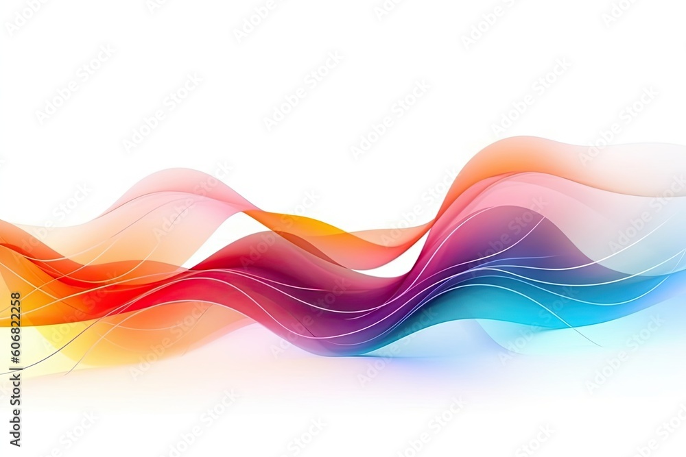 Abstract colorful flowing wave lines isolated on white background. Design element for technology, science, music or modern concept Generative AI Illustration. Abstract colorful flowing wave lines isolated on white background. Design element for technology, science, music or modern concept Generative AI Illustration.