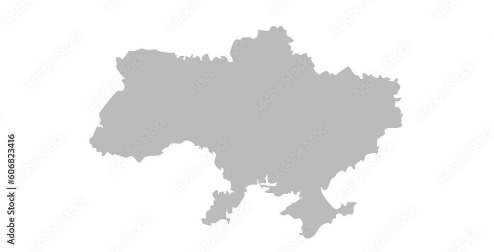 map of ukraine, isolated silhouette