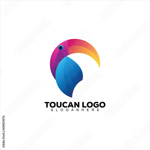 toucan gradient colorful design logo