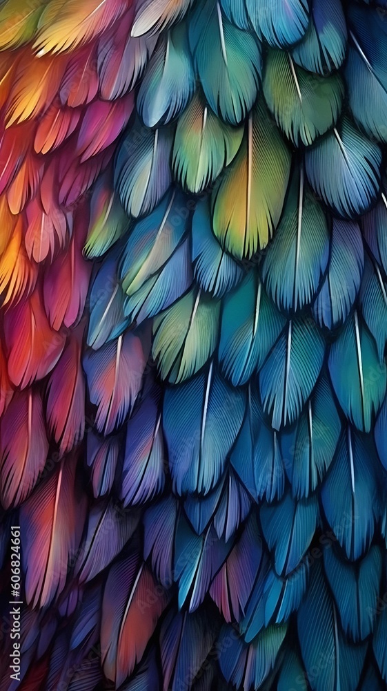 Fototapeta premium rainbow feather texture wallpaper 