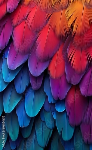 rich texture of rainbow parrot feathers © Elena