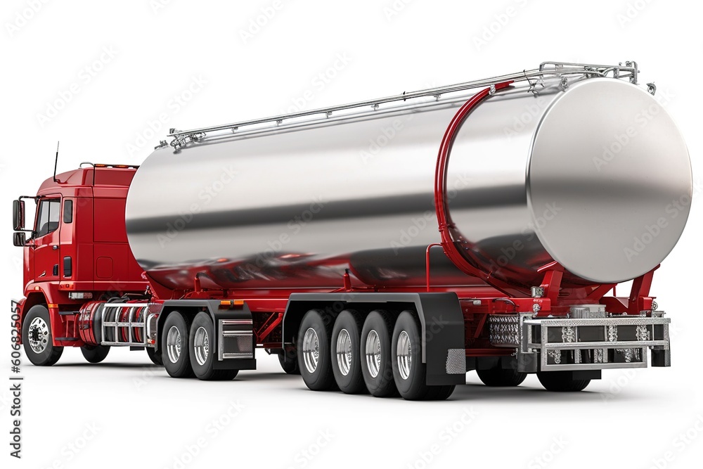 oil tanker isolated on white background. Generated by AI.