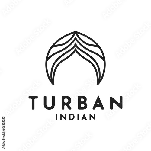 Indian turban minimalist logo design