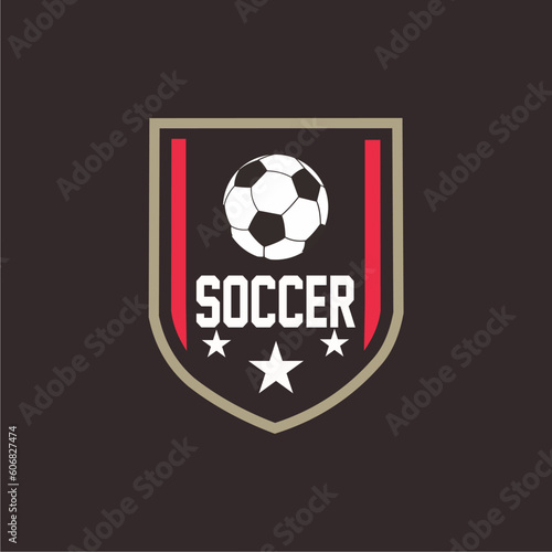  Soccer team emblem logo design vector illustration