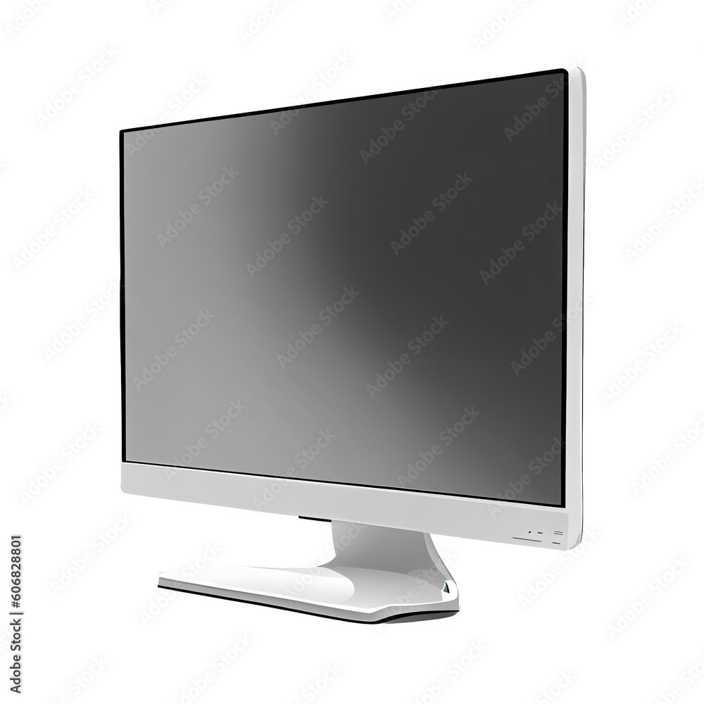 Borderless monitor with white screen clip art Ai generated image Borderless monitor with white screen clip art Ai generated image