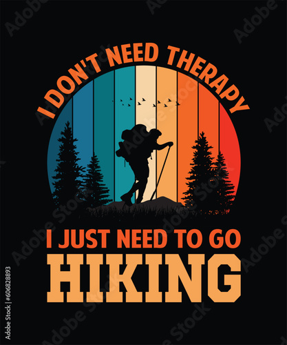 Adventure Hiking t-shirt design, retro vintage, forest, camping, typography, hiking coffee, hill, 