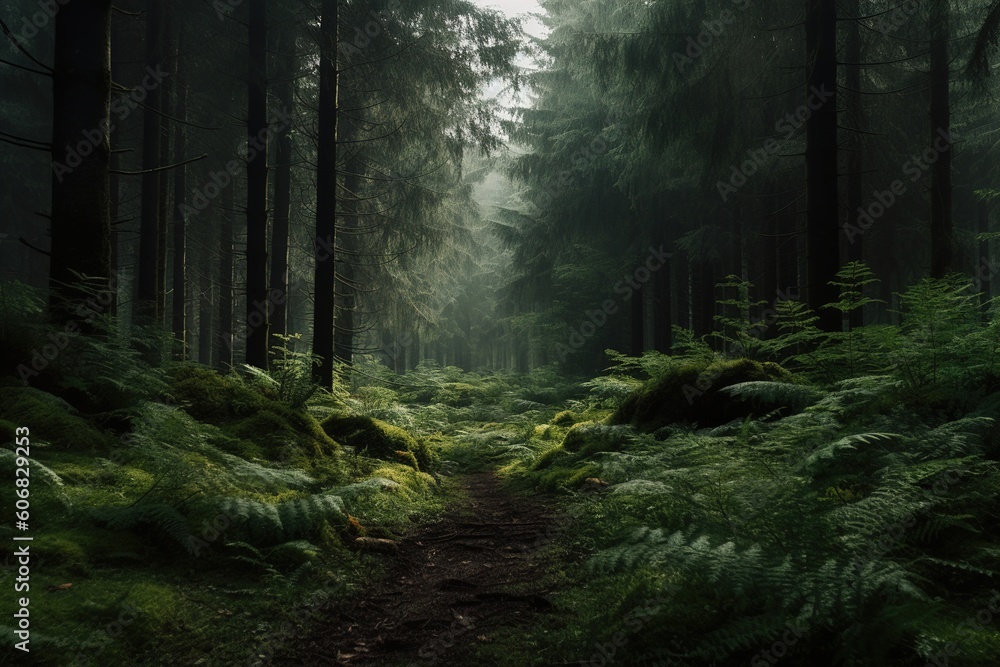 forest dark. generated by AI Generative AI
