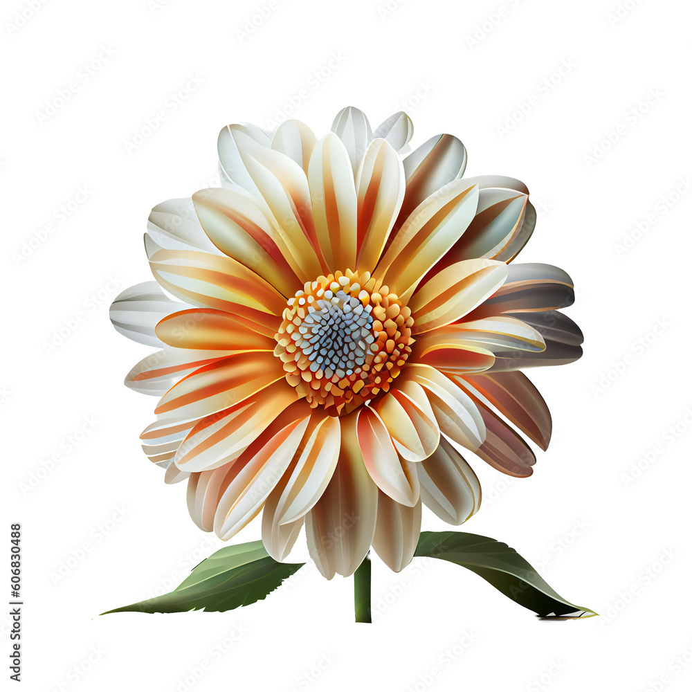 Colorful flower clip art white background  Ai generated image