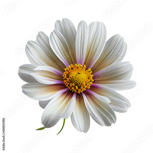 Colorful flower clip art white background Ai generated image