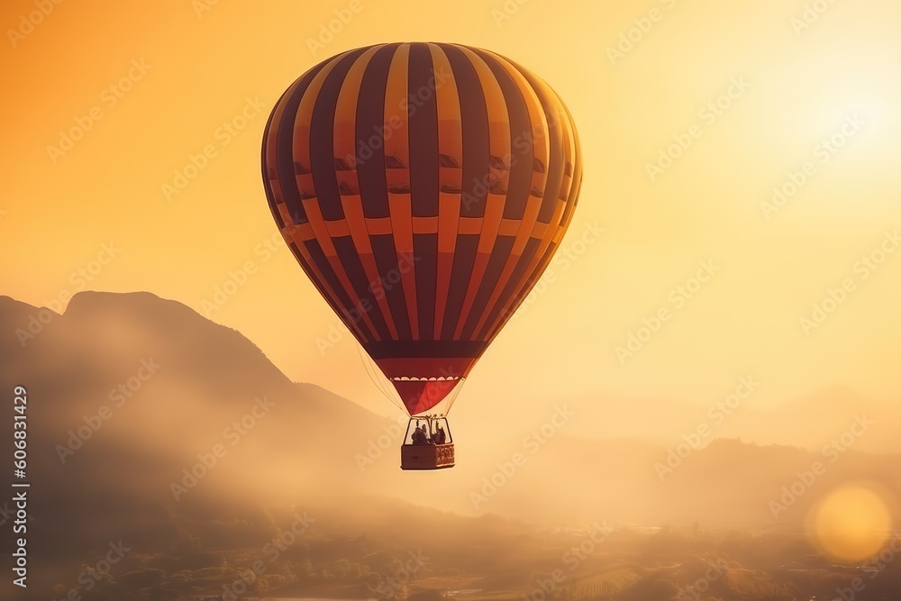 Colorful Hot Air Balloons in Flight, AI Generated Colorful Hot Air Balloons in Flight, AI Generated