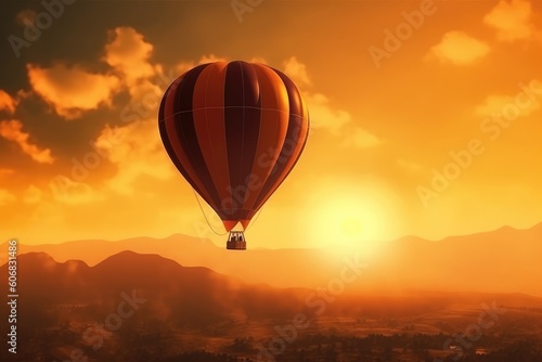 Colorful Hot Air Balloons in Flight, AI Generated © dark_blade