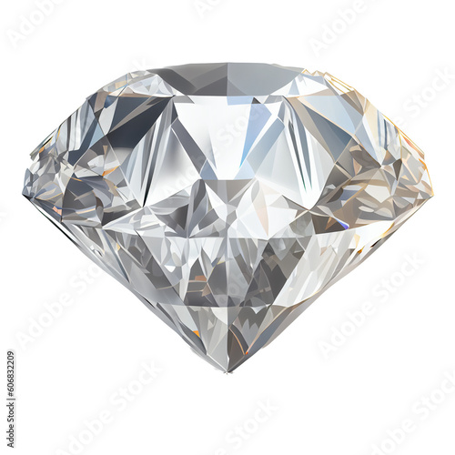 Diamond clip art no shadow white background Ai generated image