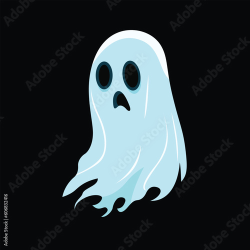 Scared ghost character vector illustration ghost flat style vector image