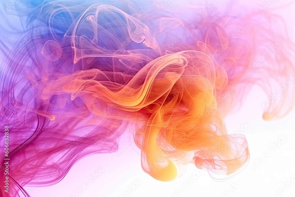 Abstract colorful smoke flowing and growing. Creative background design. Generative AI