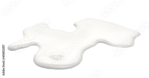 Foto Spilled milk puddle isolated on white background and texture, with clipping path