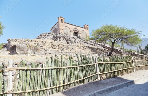 The unique ruins of Mitla, in Oaxaca, Mexico, was a Zapotec and Mixtec city known for its beautiful carved patterns photo