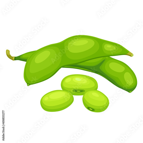 edamame beans isolated on white background. Vector eps 10. perfect for wallpaper or design elements