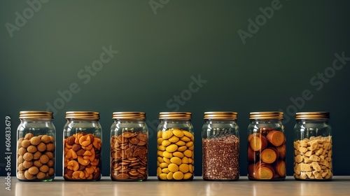 An image of snack jar illustration for background presentation template. Ai generative 