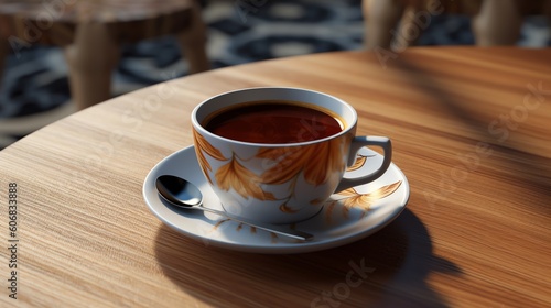 An image of glass coffe illustration for background presentation template. Ai generative 