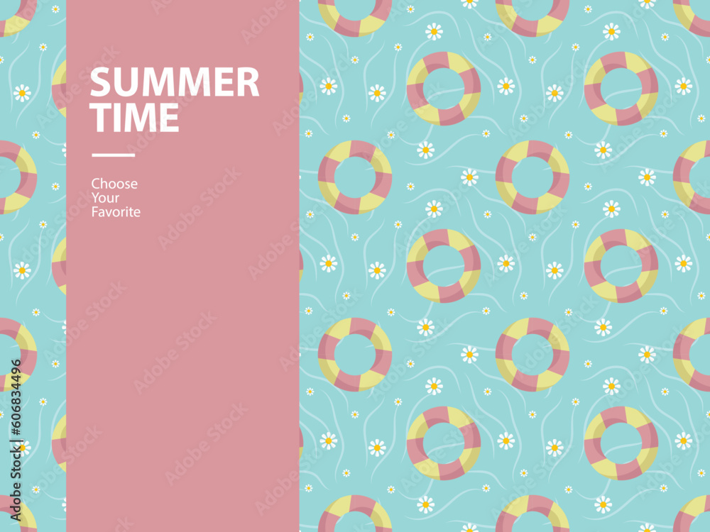 Fototapeta premium summer sale vacation element party vector holiday tropical blue poster beach season icon seamless