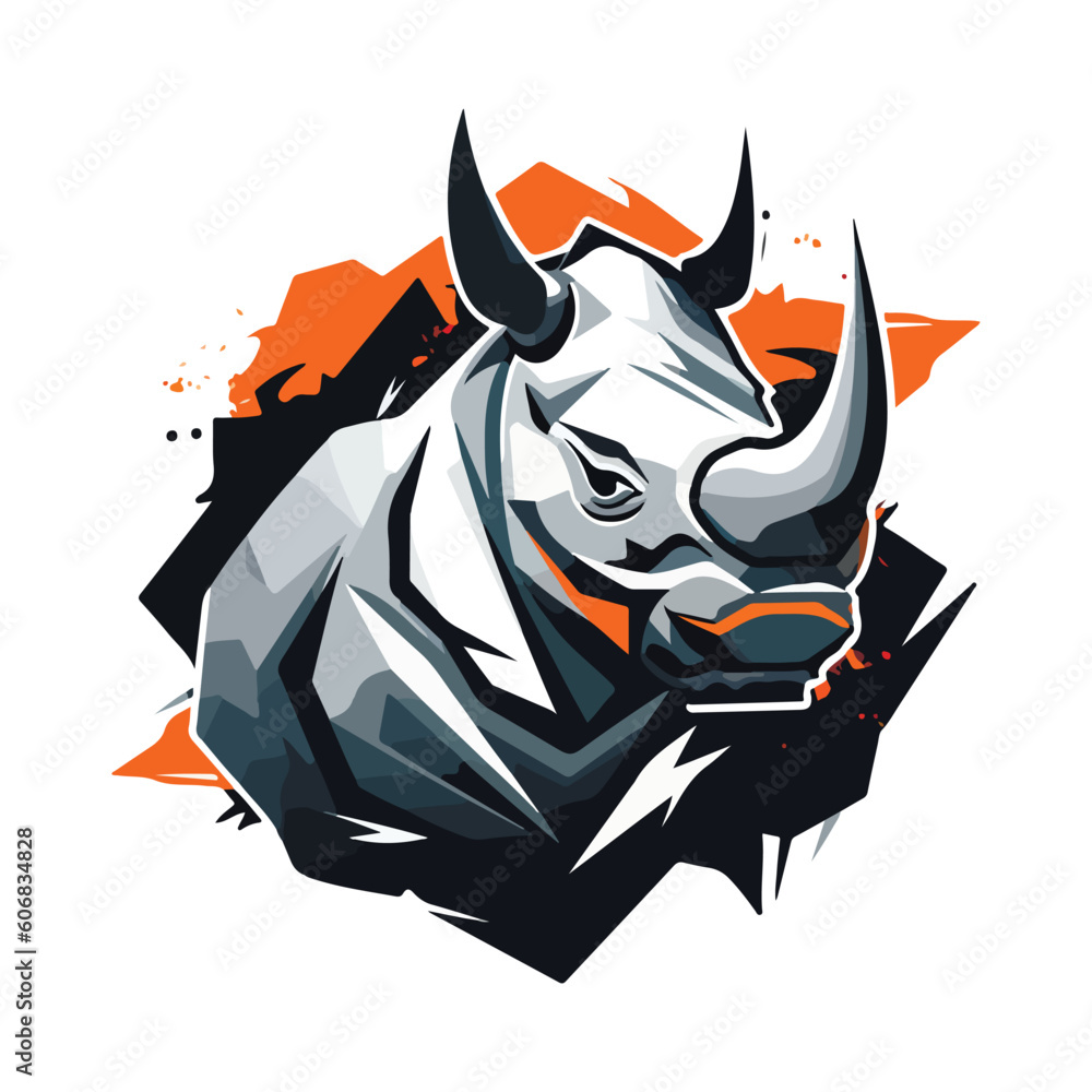 Obraz na plátně Rhino logo template