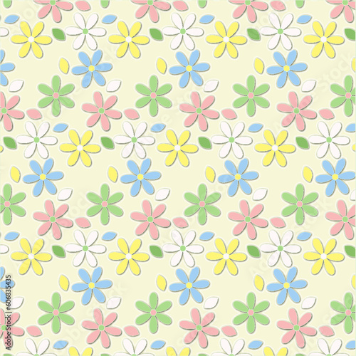 Colorful leaf floral pattern with background