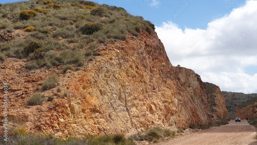 Vistas de las antiguas minas de Rodalquilar, en el P Natural de Cabo de Gata, Almería