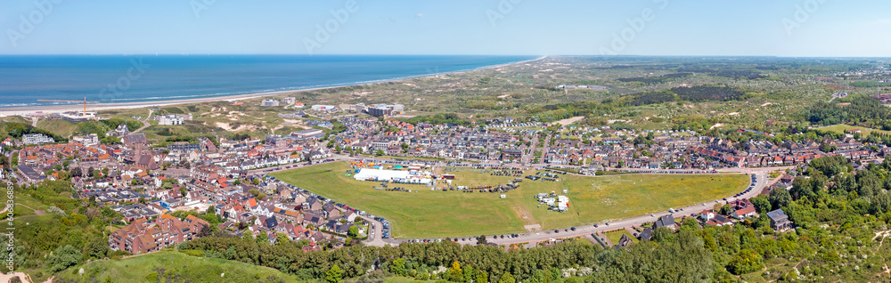 Aerial from the city Wijk aan Zee in the Netherlands