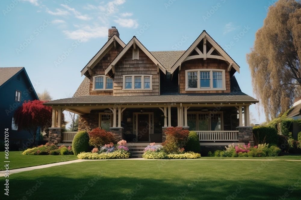 craftsman home. generated by AI Generative AI