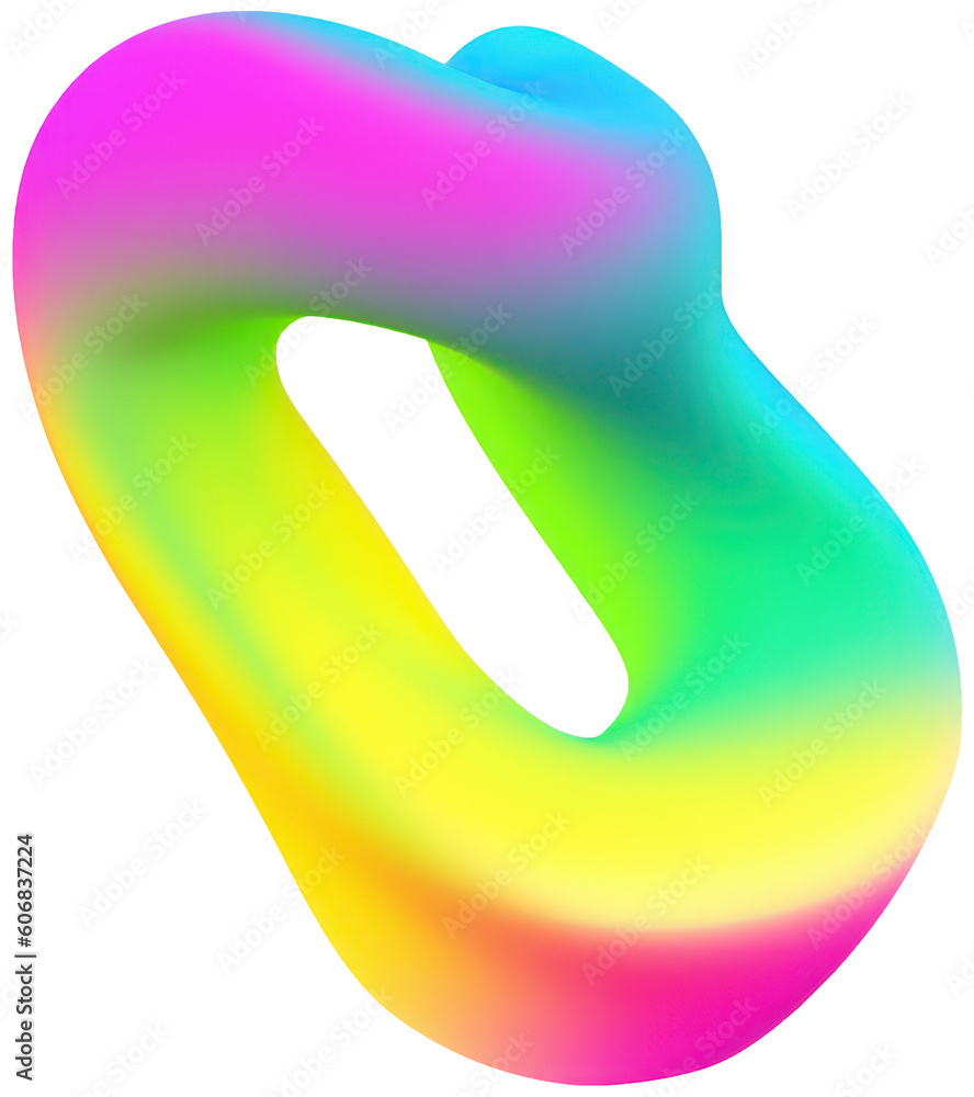PNG abstract gradient shape in vibrant neon colors isolated on ...