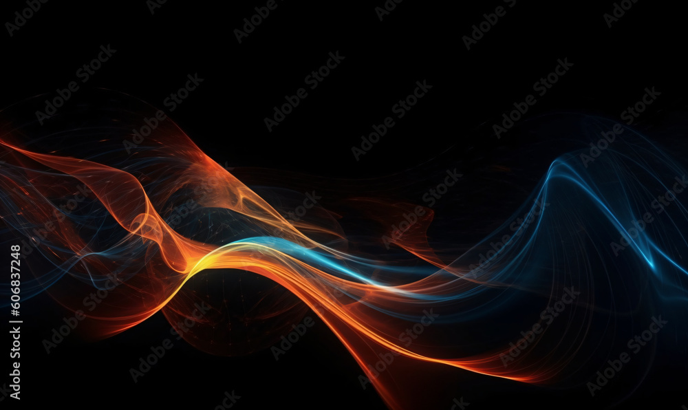 Abstract orange waving background. generative AI Abstract orange waving background. generative AI
