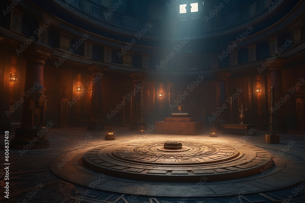 Obraz premium Light falls on an empty stage, a dark room. 