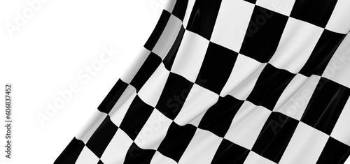 Bild auf Leinwand Checkered Racing flag isolated on white.