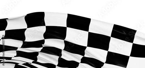 Checkered Racing flag isolated on white.