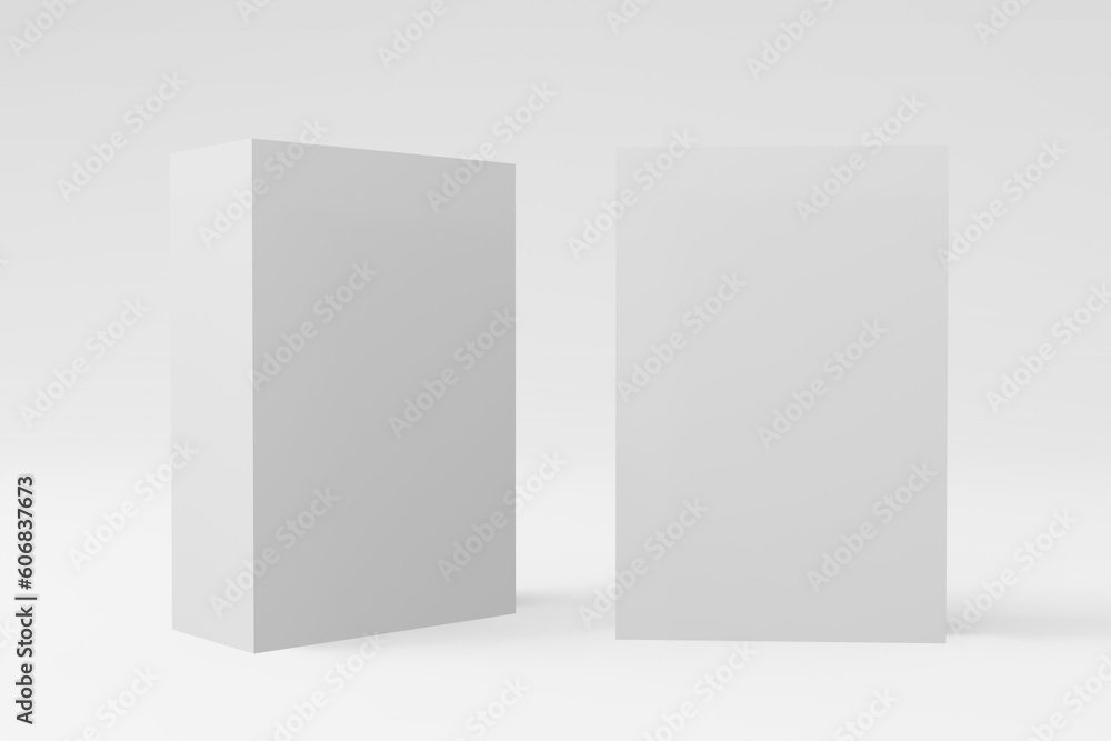 Blank box for packaging, rectangle box mockup, syrup box mockup, software box mockup, packaging box mockup design. 3d rendering Blank box for packaging, rectangle box mockup, syrup box mockup, software box mockup, packaging box mockup design. 3d rendering