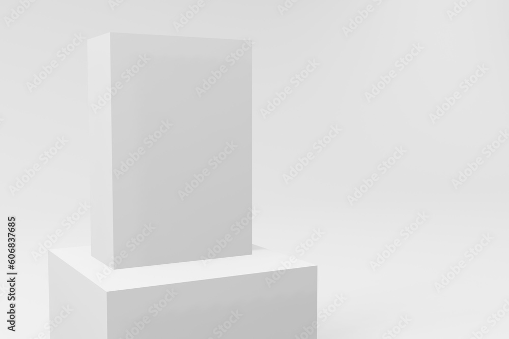 Blank box for packaging, rectangle box mockup, syrup box mockup, software box mockup, packaging box mockup design. 3d rendering Blank box for packaging, rectangle box mockup, syrup box mockup, software box mockup, packaging box mockup design. 3d rendering