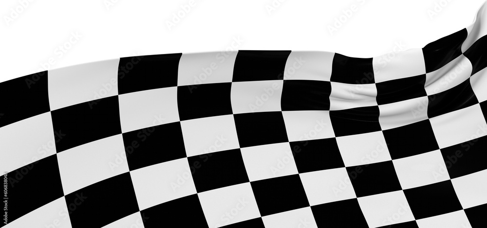 Obraz premium Checkered Racing flag isolated on white.