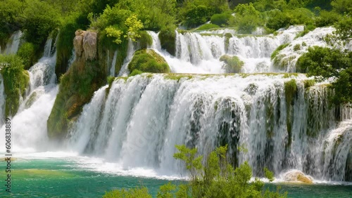 The large Skradinski Buk waterfall in the Krka National Park in Croatia.