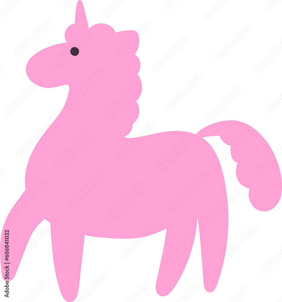 Unicorn cartoon drawing for decoration.