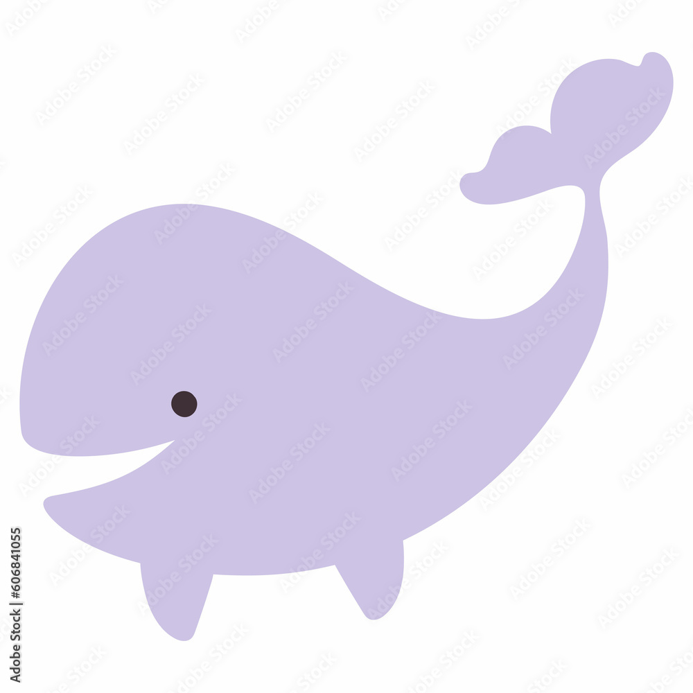 Whale drawing cartoon for decoration.