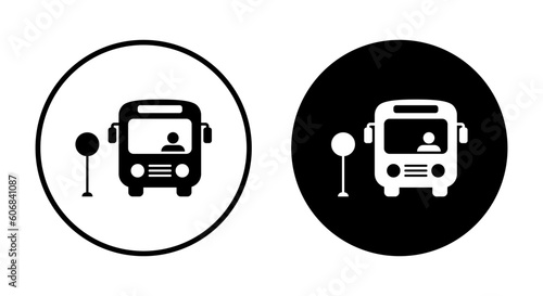 Bus icon vector. Public transport station symbol concept